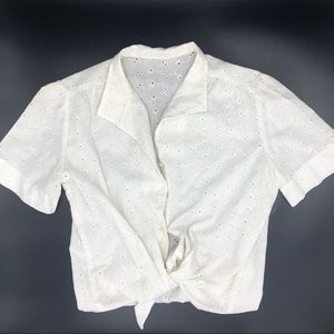 Vintage White Eyelet Blouse